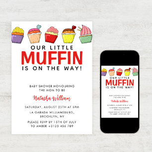 Little muffin is on the way baby shower invitation
