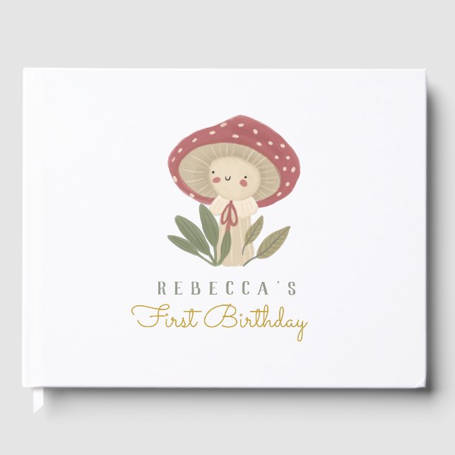 Little mushroom Baby Shower Guest Book (Front)