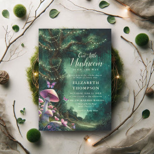 Little Mushroom Enchanted Woodland Baby Shower Invitation