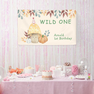 Little Mushroom first Birthday Party  Banner