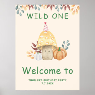 Little Mushroom first Birthday Party  Poster