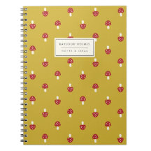 Little Mushrooms (Gold) Spiral Notebook