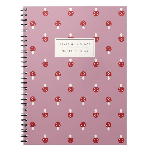 Little Mushrooms (Pink) Notebook (Front)