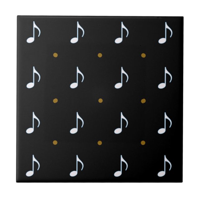 little music notes ceramic tile (Front)