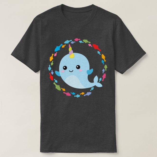 Little narwhal unicorn whale T-Shirt (Design Front)