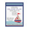 Little Navy Blue Sail Boat Baby Shower Invitation