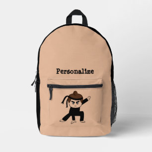 Little Ninja Dude Boy Kids Cute Personalise School Printed Backpack
