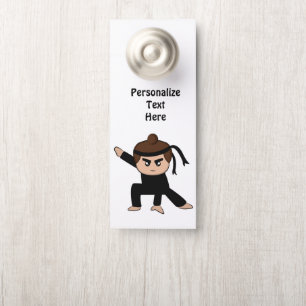 Little Ninja Dude Boys Room Personalized Door Hanger