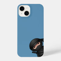 Little Ninja Peeking on Blue