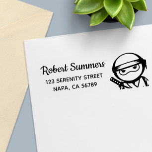 Little Ninja Warrior Address Self-inking Stamp