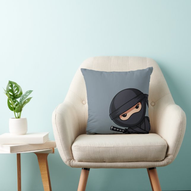 Little Ninja Warrior on Grey Cushion (Chair)