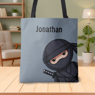 Little Ninja Warrior on Grey Tote Bag