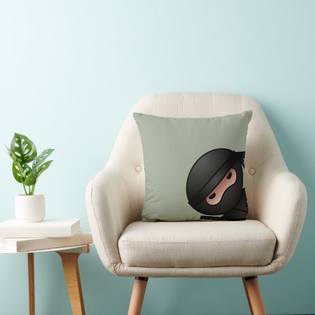 Little Ninja Warrior on Sage Green Cushion (Chair)