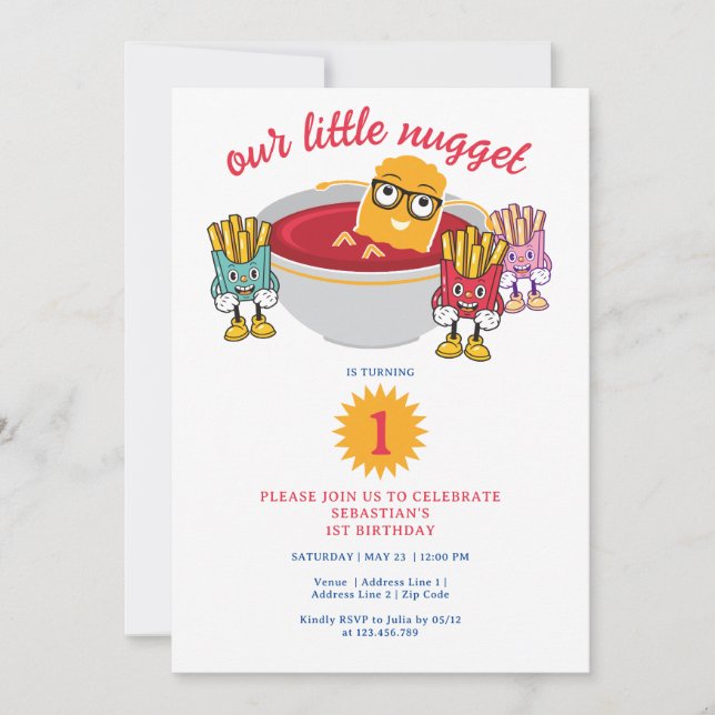 Little Nugget Any Age Toddler Boy Birthday Party Invitation (Front)