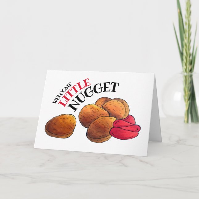 LITTLE NUGGET Chicken Nuggets Foodie Baby Shower Card (Front)