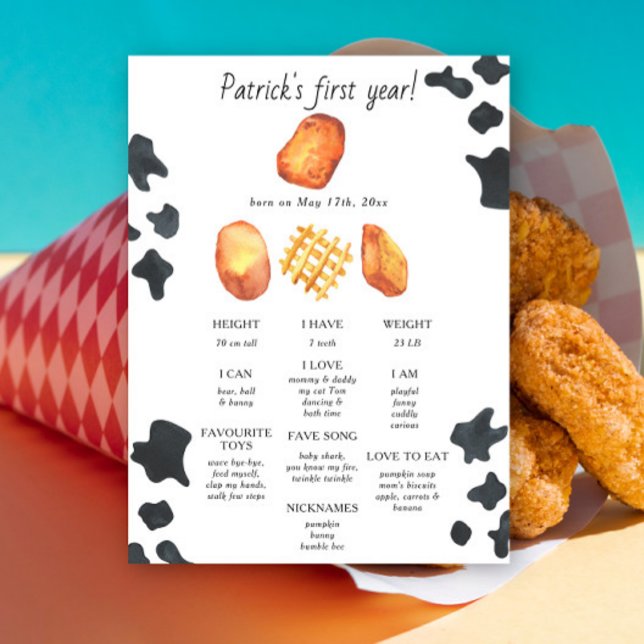 Little nugget First Birthday Milestone Birthday Poster (Creator Uploaded)