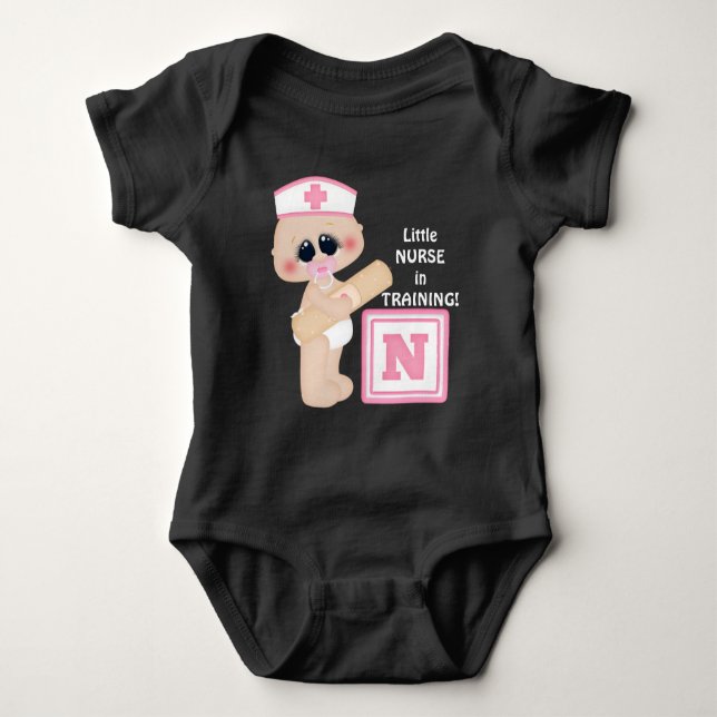 Little Nurse in Training baby girl bodysuit (Front)