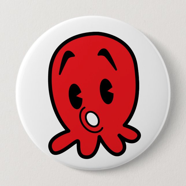 Little Octopus 10 Cm Round Badge (Front)