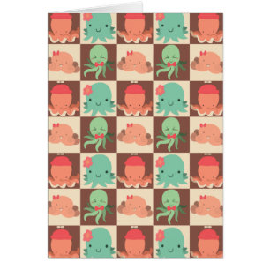 Little Octopuses Chequered Pattern