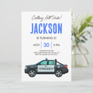 Little Officer Police Birthday | Personalized Invitation