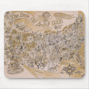 Little Old Lady's U.S.A. Map (Cartoon) Mouse Pad