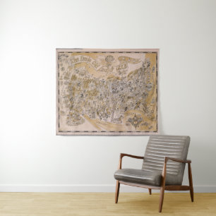 Little Old Lady's U.S.A. Map (Cartoon) Tapestry
