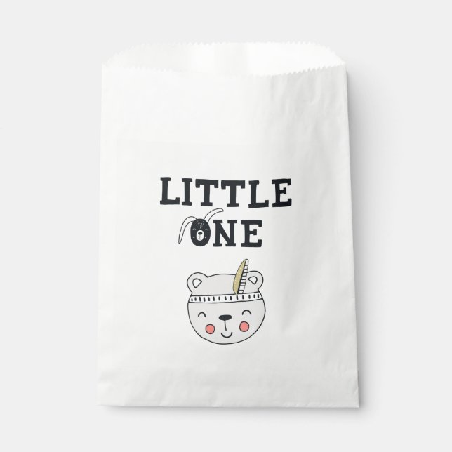 Little one | Baby Indian Picnic Bear | Favour Bag (Front)