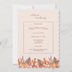 Little One Pink Fall Baby Shower Invitation