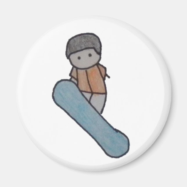 Little One snowboarder magnet (Front)