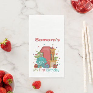 Little One's First Birthday Napkin