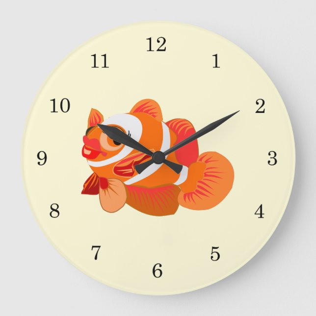 Little Orange Fish Large Clock (Front)