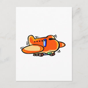 Little Orange Plane Postcard