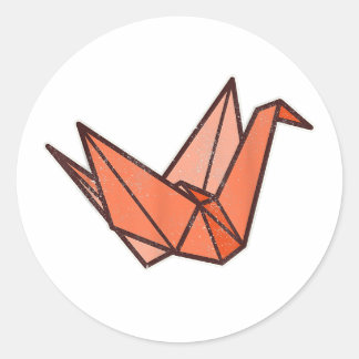 Little Origami Cranes Classic Round Sticker