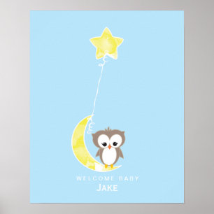 Little Owl   Baby Shower Guest Book Print