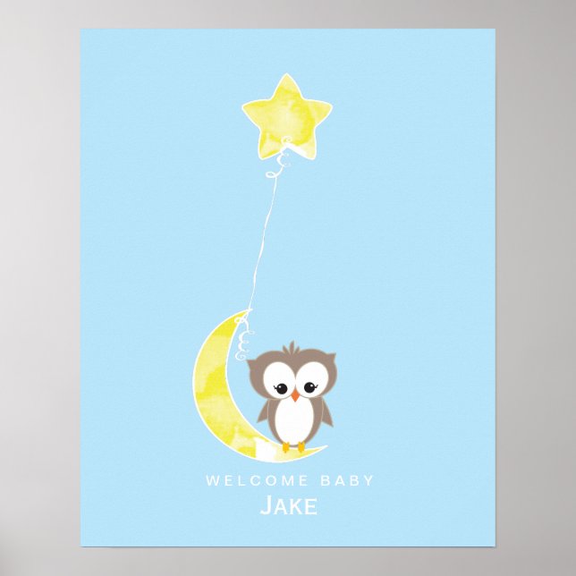 Little Owl | Baby Shower Guest Book Print (Front)