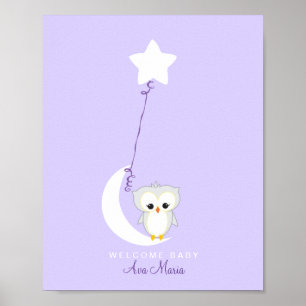 Little Owl   Baby Shower Guest Book Print