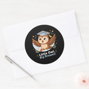 Little Owl Big Dreams Graduation Keepsake Classic Round Sticker