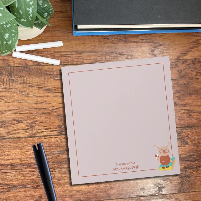 Little Owl On A Book Teacher Notepad (Creator Uploaded)