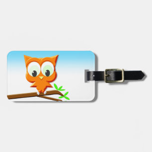 Little Owl on a Branch Luggage Tag