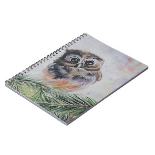 Little Owl Watercolor Painting Notebook