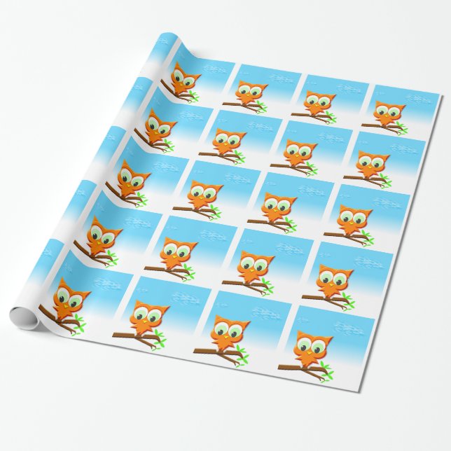 Little Owl Wrapping Paper (Unrolled)