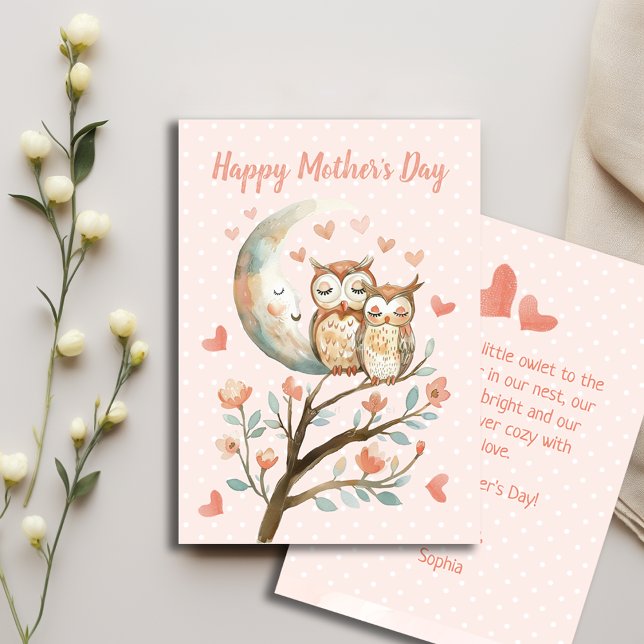 Little Owlet With Mum Love Happy Mothers Day Card (Creator Uploaded)