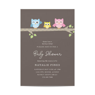 Little Owls Baby Shower Invite