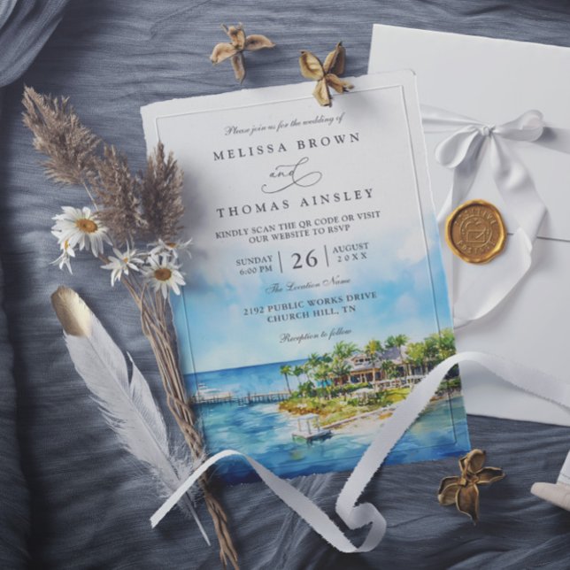 Little Palm Island Resort Florida QR Code Wedding Invitation (Creator Uploaded)