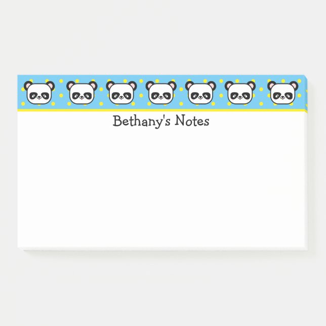 Little Panda Bears Personalised Post-it Notes (Front)