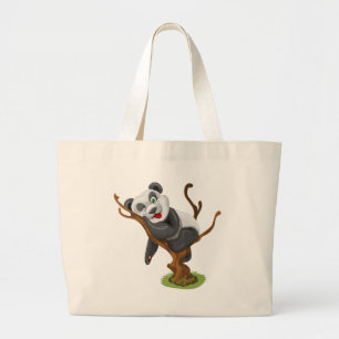 Little panda large tote bag