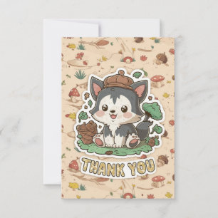 Little Pastel Wolf Thank You Card