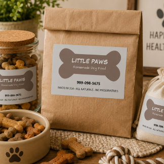 Little Paws Homemade Dog Treats Business Rectangular Sticker