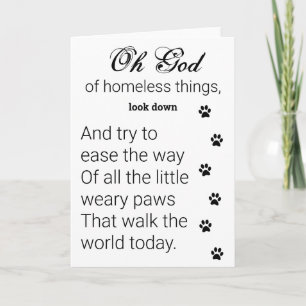Little Paws Prayer for Homeless Dogs & Cats Card