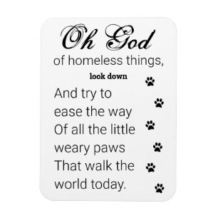 Little Paws Prayer for Homeless Dogs & Cats Magnet